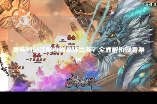 哪些网站能够直播足球比赛？全面解析观看渠道